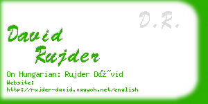 david rujder business card